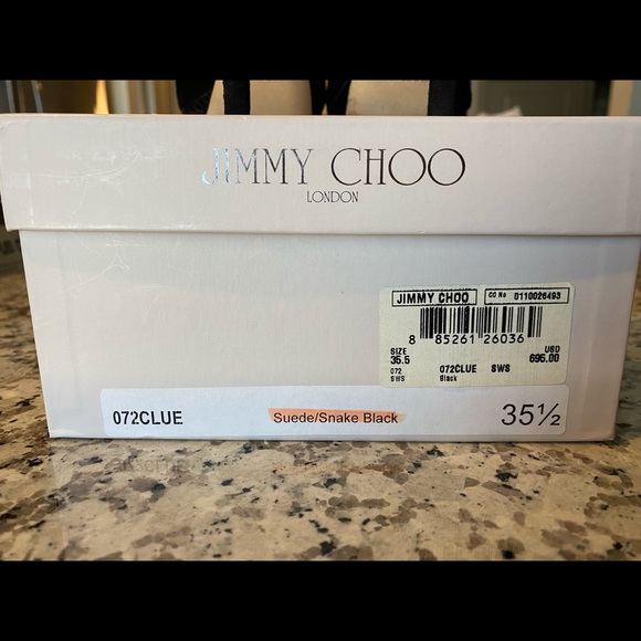 LIKE NEW Jimmy Choo suede/snake black sling back - Picture 7 of 7